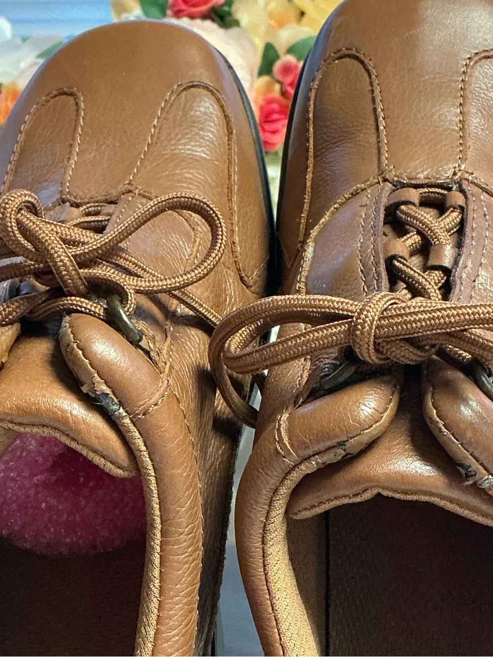 Easy Spirit Esuland Brown Leather Comfort Walking Shoes Lace Up Women’s 6.5 M